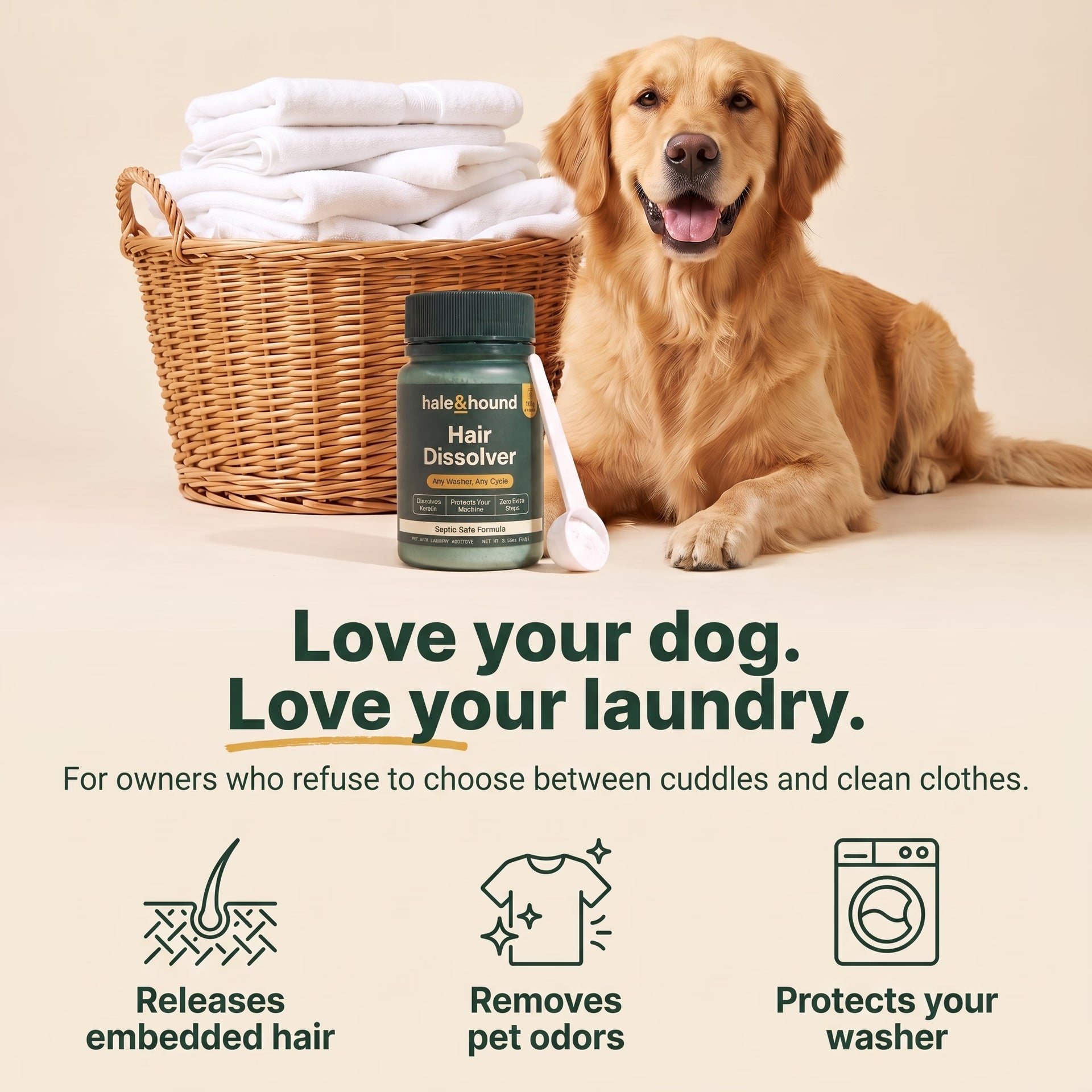 Hair Dissolver | Pet Hair Laundry Powder for Dogs & Cats