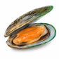 An opened green-lipped mussel